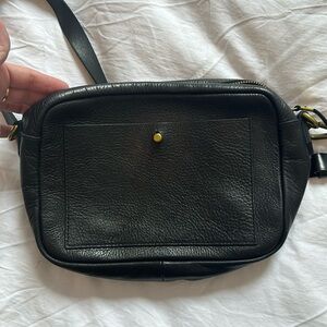 Madewell Black Leather Transport Bag